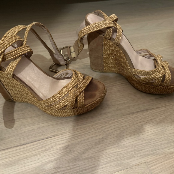 Stuart Weitzman Suede Wedge Espadrille Size6 - Picture 2 of 4